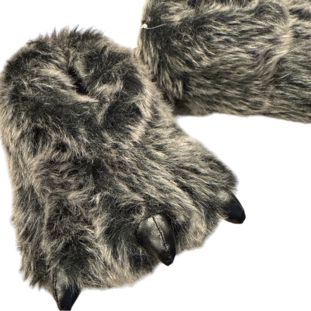 2 avail: Furry animal monster paw claw novelty toddler slippers unisex 7 8 NEW